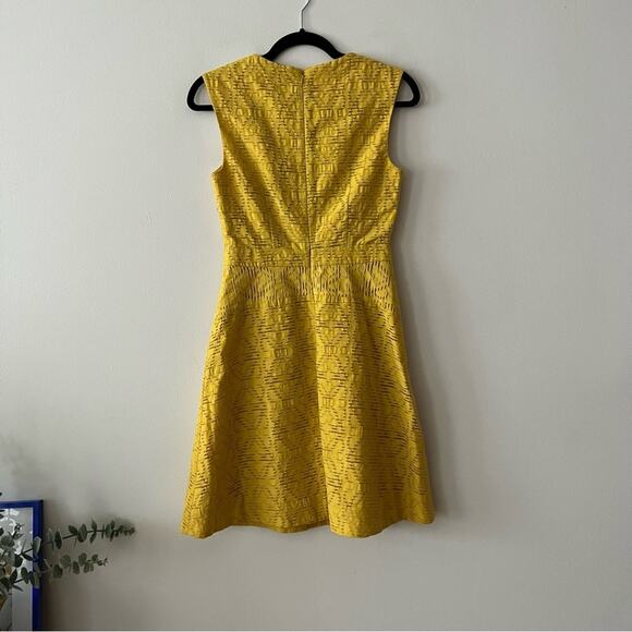 J. Crew Sunflower Yellow Textured Jacquard Eyelet Dress - Picture 8 of 8